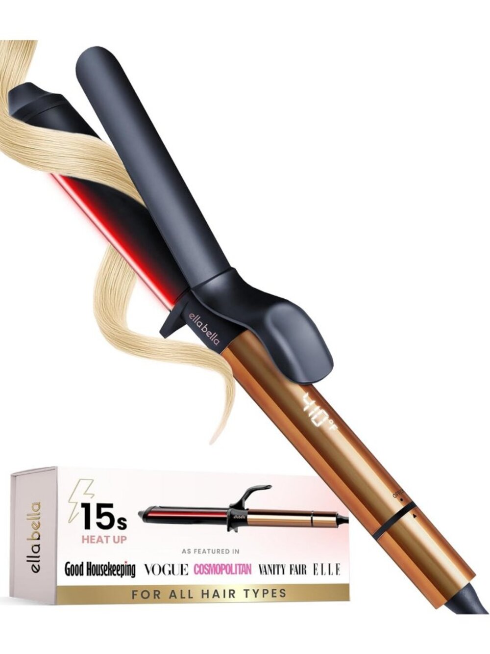 Professional 1-Inch Curling Iron Wand - Ceramic, Perfect for All Hair Types